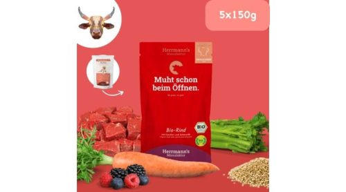 Bio marhahús menü - sárgarépa, amaránt 5 x 150 g, Herrmann's Bio