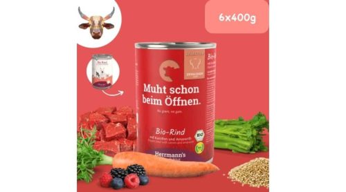 Bio marhahús menü - sárgarépa, amaránt 6 x 400 g, Herrmann's Bio